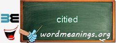 WordMeaning blackboard for citied